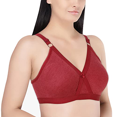Image of Women's Poly Cotton Non-Padded Wire Free Full Coverage Bra