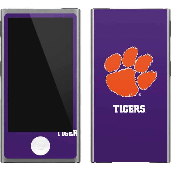 Skinit Decal MP3 Player Skin Compatible with iPod Nano (7th Gen&2012) - Officially Licensed College Clemson Tiger Print Purple Design