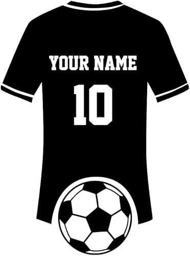 Miniatura 1 de Camisetas de fútbol de vinilo para pared diseño de pelota personalizada para jugador elige tu nombre y número decoración de vinilo deportivo hombre
