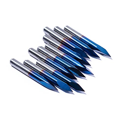 Image of FoxAlien 10pcs Triangular CNC Router Bits, 30 Degree 0.1mm Engraving V-Bits