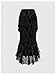 Verdusa Women's Goth Gothic Lace Fishtail Skirts Ruffle Vampire Bodycon Long Skirt Black Large