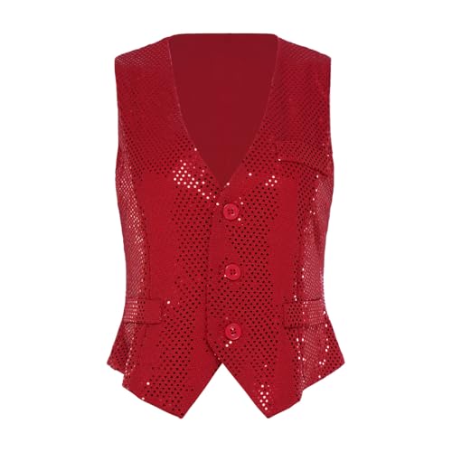 Gilet avec paillettes pour femme haut brillant de soirée disco