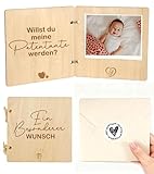 TAKONE Willst Du Meine Patentante Sein – Personalisiertes Holzbuch Mit Umschlag & Siegel – Geschenkidee Zur Taufe Und Für Patenfragen