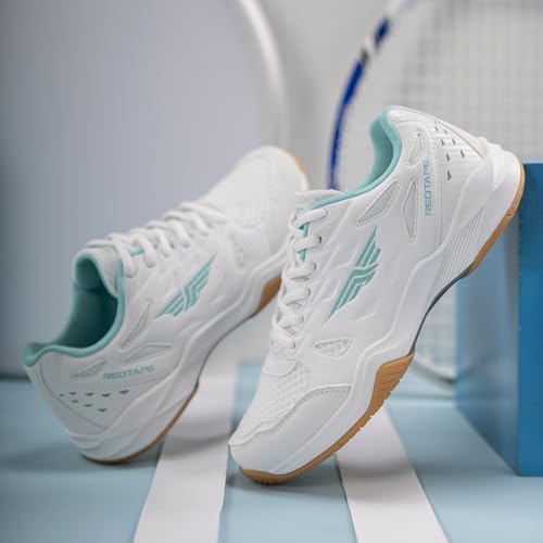 Image of Red Tape Women's Sneakers White Blue Pu Mesh Round Toe Lace-Up