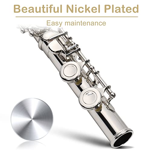Ktaxon C Flutes With E-Split, Orchestra Closed Hole Flute Kit For Beginners & Professionals, 16 Keys Musical Nickel Flute With Hard Case thumb #2