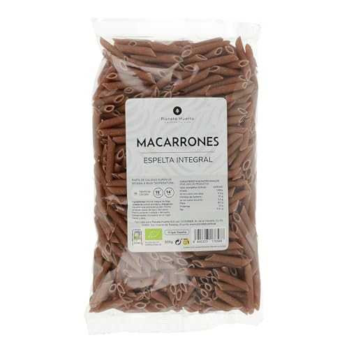 PLANETA HUERTO | Macarrones de Espelta Integral Ecológicos 500g - Alto en Fibra, Rico en Proteínas, Ideal para Dietas Saludables y Veganas, Producto Orgánico Certificado
