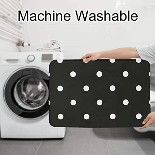 DEPILA Badezimmer 3-teiliges Badezimmerteppich-Set Schwarz-Weiß-Tupfendruck 3-teiliges Badezimmerteppich-Set Badematte + Kontur + Toilettendeckelbezug Badezimmer-Antirutsch-Pad Sets – Bild 8