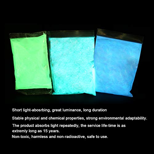 100g Fluoreszierende Pulver, phosphoreszierend und ungiftig, Professionelle Lumineszenz Pigmente Halloween Deko… – Bild 8