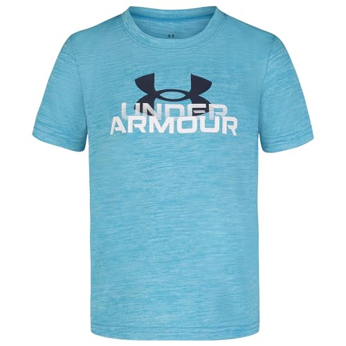 Image of Under Armour Boys Short Sleeve Wordmark Graphic T-Shirt, Lightweight & Breathable, Relaxed Fit