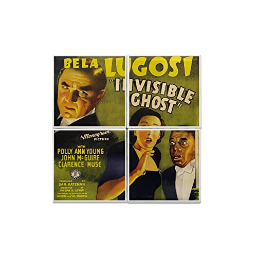Affiche de film rétro sur carreaux céramique 15,2x15,2 cm poster cinéma vintage lot de 4