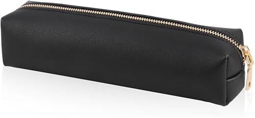 Oyachic Estuche para lápices de piel sintética, bolsa de maquillaje cosmética, bolsa pequeña para bolígrafos, caja de almacenamiento con cremallera,