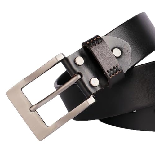 Cowhide Men's Belt Men's Belt Leather Belts Casual Waist Belt Alloy Pin Buckle Waistband for Pants, Jeans3