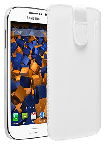 mumbi Real Leather Pouch Case with Flap and Pull-Up Strap for Samsung Galaxy Grand Neo Plus