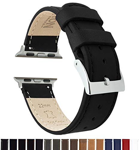 Image of BARTON WATCH BANDS - Top Grain Leather Watch Bands Compatible with Apple Watch Models - 1, 2, 3, 4, 5, 6, 7, 8, 9, 10, SE, Ultra & Ultra 2