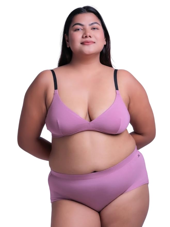 Image of &Circus PureSoft True Fit Triangle Non Padded Bra for Women | Deep Neck Plunge Bra for Women | Triangle Low Coverage Bra
