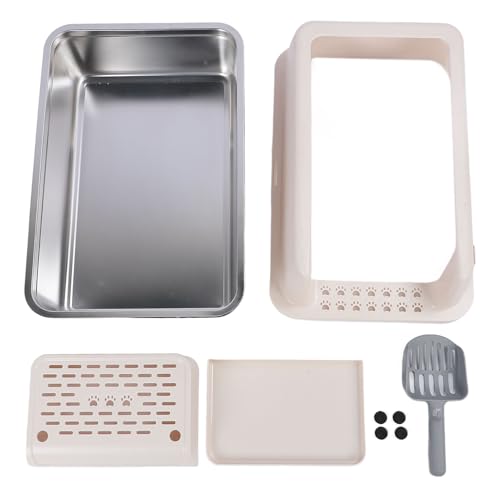 Arenero para Gatos de Acero Inoxidable Extra Grande con Lados Altos miniatura 1