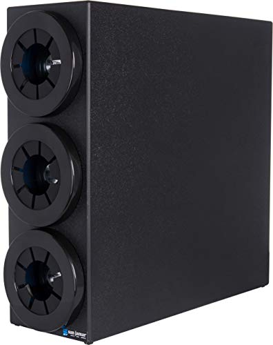 San Jamar Sentry Cup Dispenser Cabinet, 3 Tiers with Black Trim Rings for Restaurants, Dining Halls, and Fast Food, Plastic, 22.375 x 7.75 x 23.75 Inches, Black