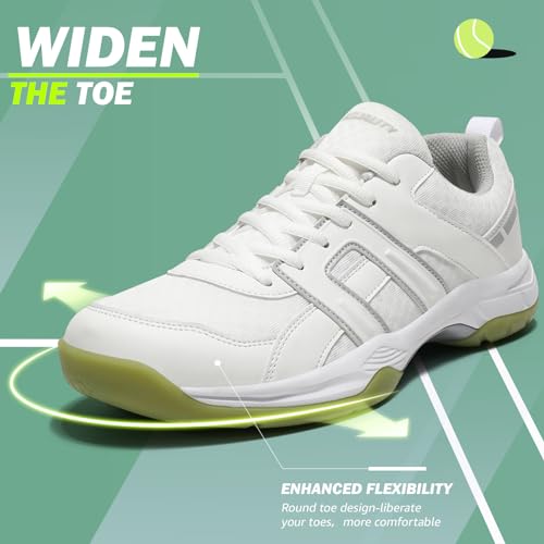 Image of ASHION Pickleball Shoes for Men Tennis Shoes Sneakers for All Court Racquetball Athletic Shoes for Racquet Sport | Arch Support