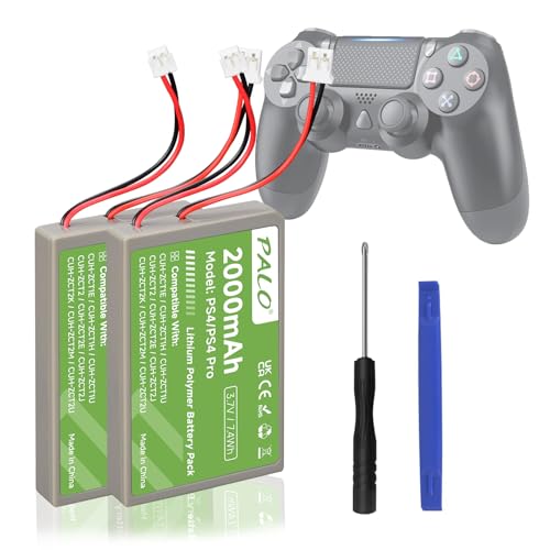 2000mAh Batería de Repuesto para Sony PS4 / PS4 Pro / PS4 Slim PS4 Dualshock 4 Controlador CUH ZCT1E CUH ZCT1H CUH ZCT1U CUH ZCT2 CUH ZCT2U (2Pcs)