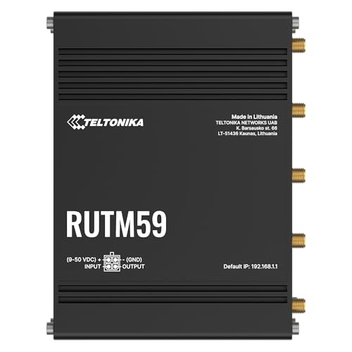 Image of Teltonika RUTM59 5G Industrial Router - Global 5G Sub-6 SA /NSA, Dual SIM Failover, GNSS GPS, 5 x Gigabit Ethernet, USB, VPN & RMS Support (RUTM59000000)