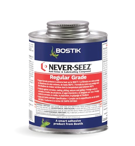 Never-Seez Regular Grade 8 oz Brush-Top Can Anti-Seize Lubricant - Copper & Graphite Extreme-Pressure Compound, Protects Metal Parts from Rust, Seizure & Galling