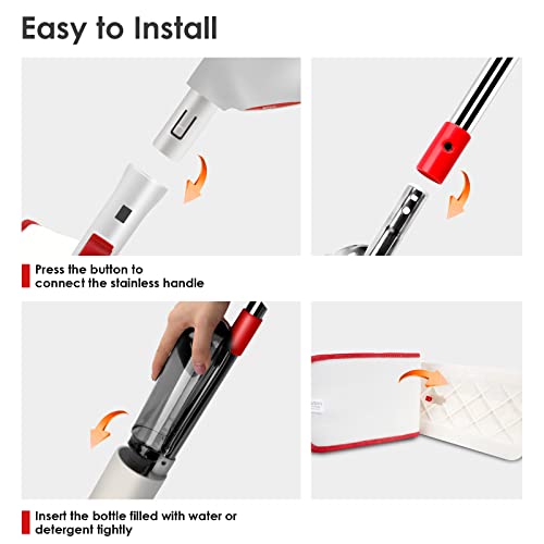 Ozd Spray Mop For Floor Cleaning, Wet Mops With 500Ml Refillable Bottle, Microfiber Spray Mop With 5 Washable Pads, Flat Mop For Hardwood Laminate Vinyl Tiles Floor Dust Cleaning #TOP2