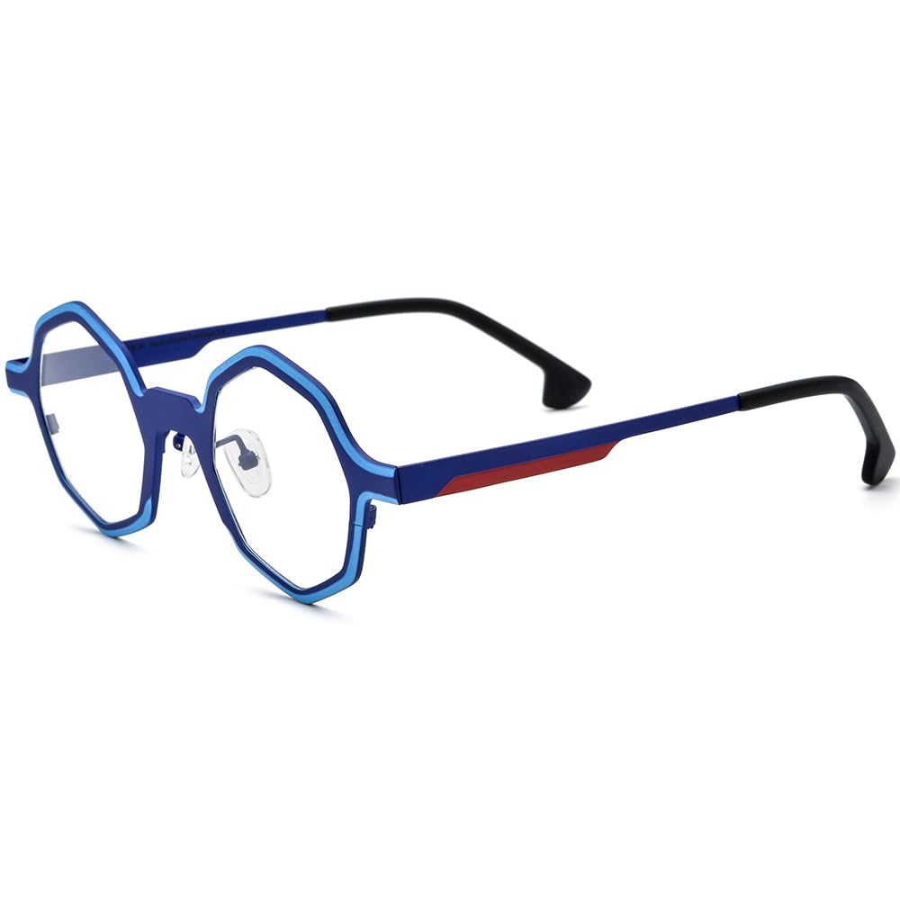 FONEX Colorful Pure Titanium Glasses Frame Women Retro Round Eyeglasses