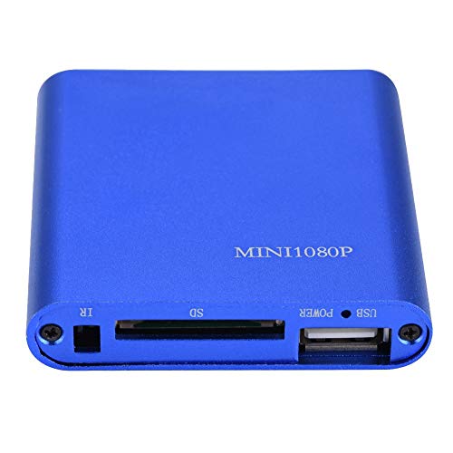 Bewinner Portable Digital Media Player Mini HD Media Center with Stereo Sound & 1080P Video HDMI/AV Output, SD/SDHC Reader, USB Support for 32GB SD/MMC Card (Blue UK)