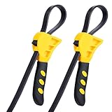 Rieoany Llave de Correa 2 Unidades, Herramienta Extracción Filtro Aceite con Cinturón, Llave Fontanería Universal para Tuberías Botes Profesional