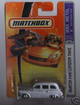 Mattel Matchbox 2007 164 Scale Silver Austin FX4 London Taxi Cab Die Cast Car #35