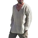 Baumwollmischung T-shirts Für Herren Funky Casual Kragen Soft Shirts Einfarbig Loose Shirt Beach Shirts Funktionsshirt Freizeithemden Sommerhemd Basic Shirt Freizeit Sweater Herrenshirt