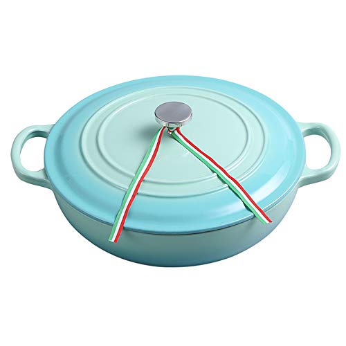 Cooking Pot, Round Dutch Oven with Lid,Cast Iron Shallow Casserole,Non-Stick Cooking Pan Pot Enamel Cookware for Baking Braising Fryin Roasting