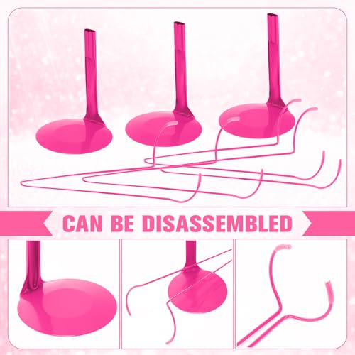 Image of Yaocom 6 Pcs Adjustable Doll Stands for 12 Inch to 18 Inch Dolls Display Stand with Expandable Waist Wire Action Figure Display(Rose Red)