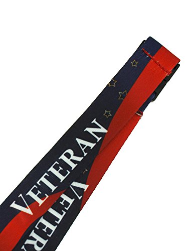 Image of PinMart Veteran Military Patriotic Lanyard w /Safety Release - for ID Badges, Keys, and Accessories - Great Gifts for Veterans