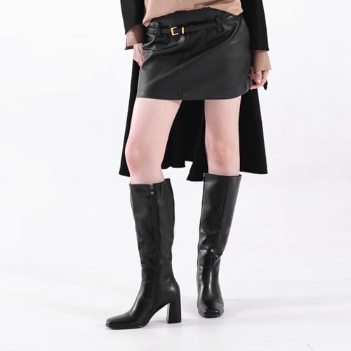 Vipost Wide Calf 3.35-inch Square Toe Knee High Boots for Women, Chunky Block Heel Tall Boots for Women with Side Zipper, Fashion Comfortable Long Fall Winter Boot 2025 by Vipost - Used condition - Image 2
