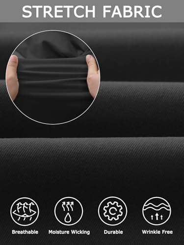 Plaid&Plain Men's Dress Pants Slim Fit Stretch Khaki Pants Wrinkle Free4