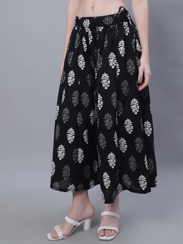 Image of TAG-7 Women Printed Flared Palazzos