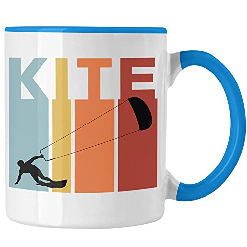 Trendation - Kitesurf Kitesurfen Geschenk Tasse Kite Surfender Kitesurfing Geschenkidee (Blau)