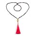 Produktbild PEARL Bay Damen Perlenkette 107602 Quaste Metall Buddha Lava Gold pink schwarz