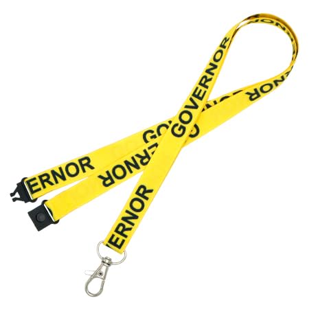 Pack of 50 Yellow Governor Lanyards perfect for ID Cards, Name Badges, and Much More - Durable Breakaway Yellow Governor Neck Strap Suitable for Everyday Use In Schools