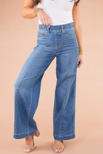 Oprah Jeans, Oprah's Favorite Jeans, Seamed Front Wide Leg Jeans, Womens Oprah Jeans Wide Leg Pull On2