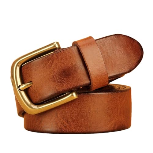 Full Grain Leather Belt For Men Real Solid Leather Casual Jeans Belt 5Mm Thick Heavy-Duty Work Belts