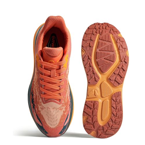 OUTVENTURE Men's Hiking Shoes Breathable Slip Resistant Sneakers Lightweight High-Traction Grip Trail Running Shoes,Orange Mesh,11 M US