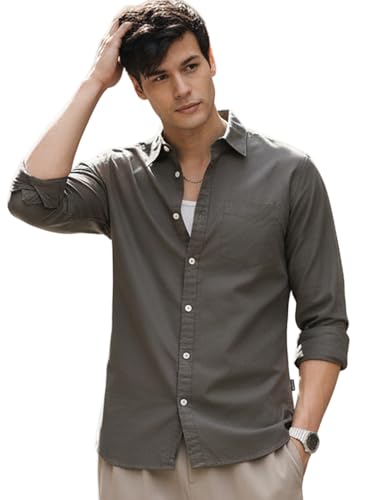 Image of Urbano Fashion Men's Cotton Full Sleeve Regular Fit Casual Solid Shirt