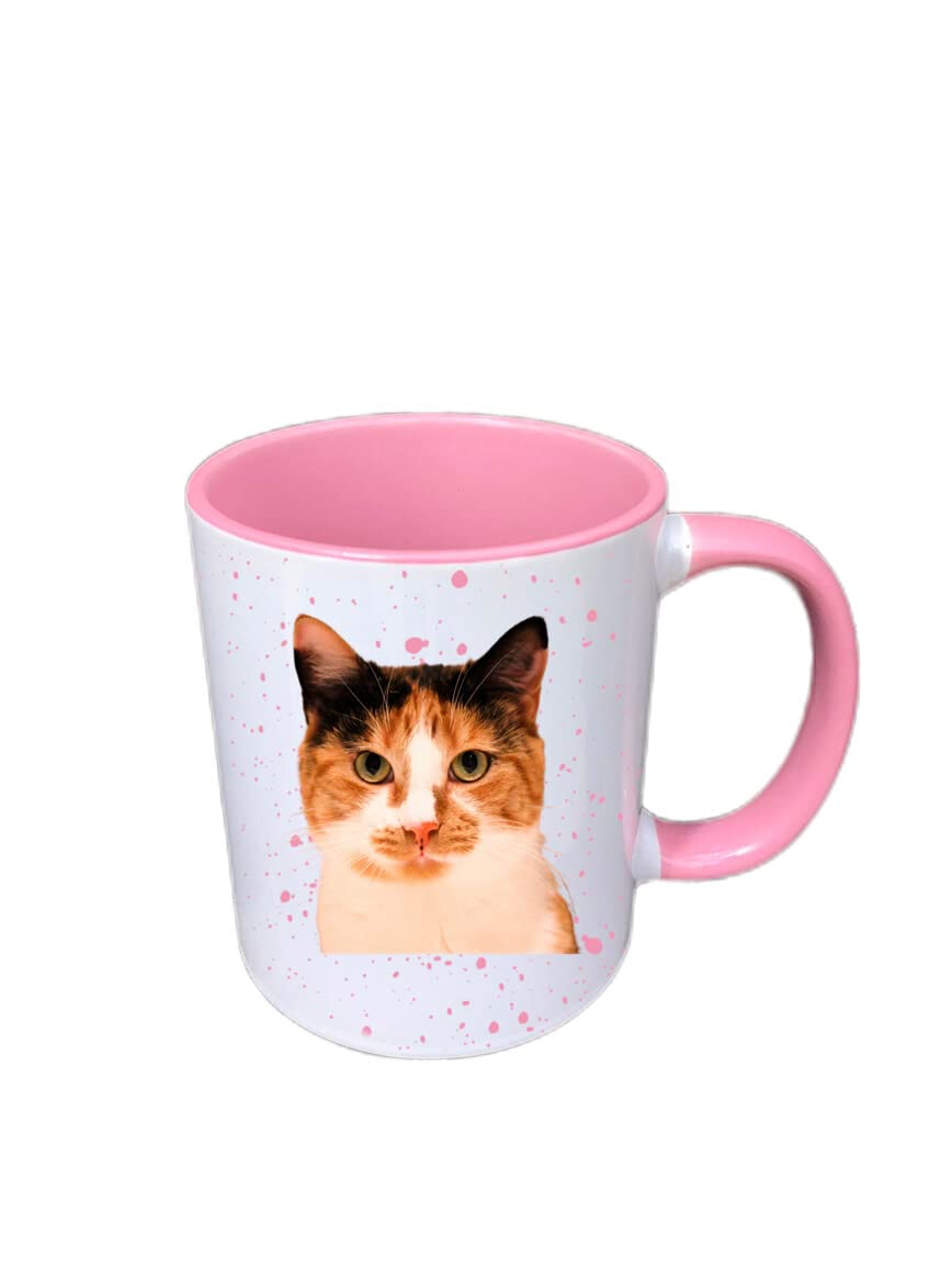 Personalised Tortoiseshell Cat Mug Gift - Present for Cat Lovers - Gifts for Cat Owner - Personalised Cat Mug - Country Style Mug (Blue)