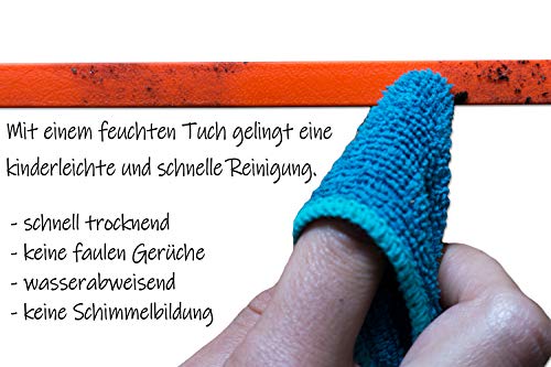Retrieverleine 2m aus runder BioThane - Moxonleine mit Zugstopp, Wasserabweisende Leine, Hundeleine mit Halsband für Retriever, 8mm dick, 2m lang, Orange