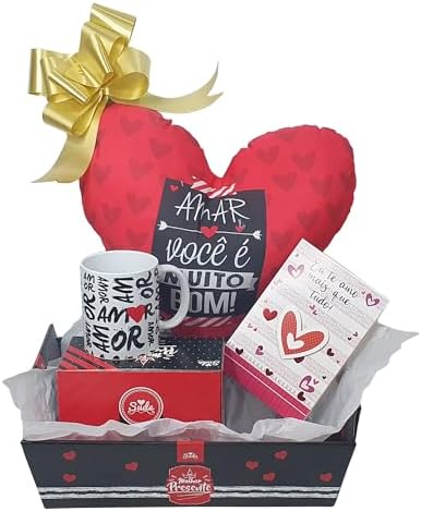 Kit De Amor Almofada E Caneca Cesta De Presente Romântico Present...