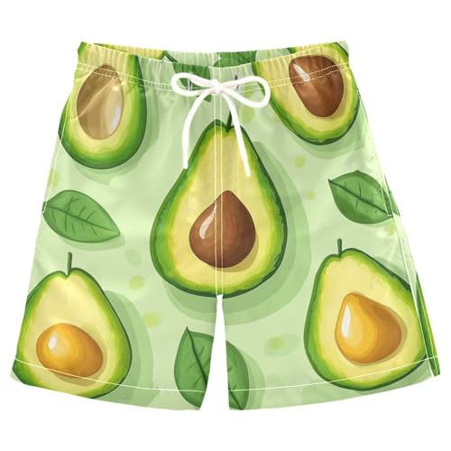 Boys Beach Board Shorts Avocado Fresh Green Swim Trunk Teen Swimwear 8-16Y