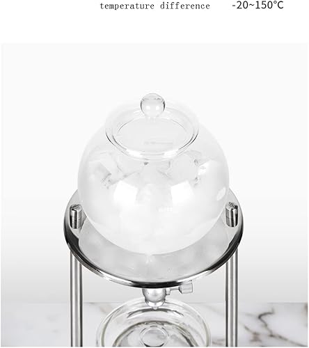 Miniatura 4 de JITEM Cafetera - Gotero frío para café y té, cafetera con flujo de agua ajustable, filtro de acero inoxidable, jarra de vidrio para café o té