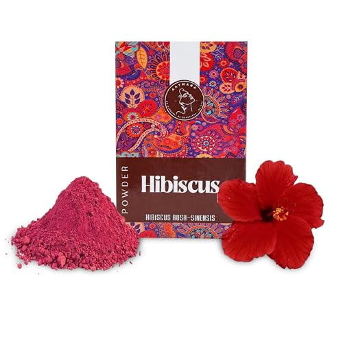 AATMANA Hibiscus Poudre | Sabdariffa | Rose Sinensis | Poudre Naturelle Pour Les Cheveux Et La Peau | Prévenir Les Problèmes De Cheveux Et Minimiser Les Pores De La Peau - 100g